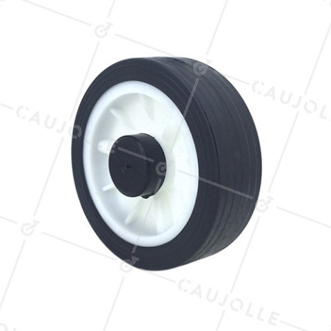 ROUE DE TONDEUSE DIAMÈTRE 125 MM CHARGE 20 KG AXE 12 MM LISSE - S2010P125 • Caujolle