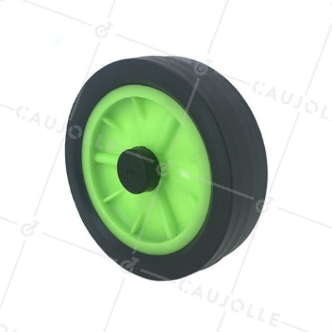 ROUE DE TRANSAT VERTE DIAMÈTRE 170 MM CHARGE 25KG AXE 12 MM • Caujolle