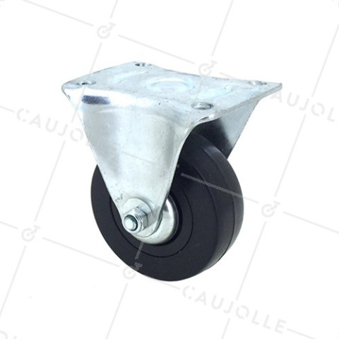 Rubber castor wheel with fixed plate 65 mm diameter S7C  • Caujolle