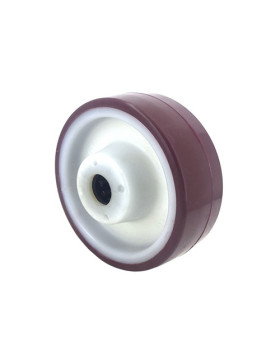 ROUE INDUSTRIELLE POLYURÉTHANE ROUGE DIAMÈTRE 125 MM AXE 20 MM A ROULEAUX