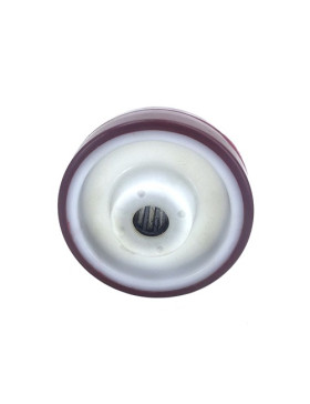 ROUE INDUSTRIELLE POLYURÉTHANE ROUGE DIAMÈTRE 125 MM AXE 20 MM A ROULEAUX