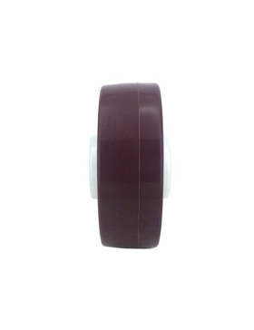 ROUE INDUSTRIELLE POLYURÉTHANE ROUGE DIAMÈTRE 125 MM AXE 20 MM A ROULEAUX