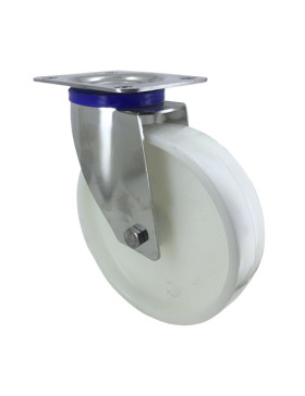 STAINLESS STEEL swivel castor wheel 200 mm diameter nylon 1