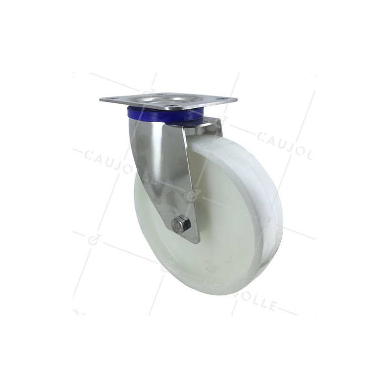 STAINLESS STEEL swivel castor wheel 200 mm diameter nylon 1