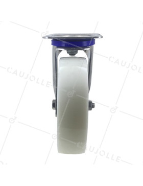 ROULETTE INOX EN NYLON PIVOTANTE DIAMÈTRE 200 MM CHARGE 300 KG