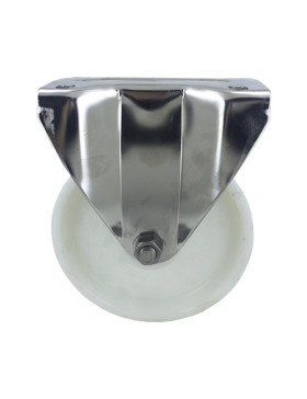 Fixed-position castor wheel STAINLESS STEEL 150 mm diameter nylon 2