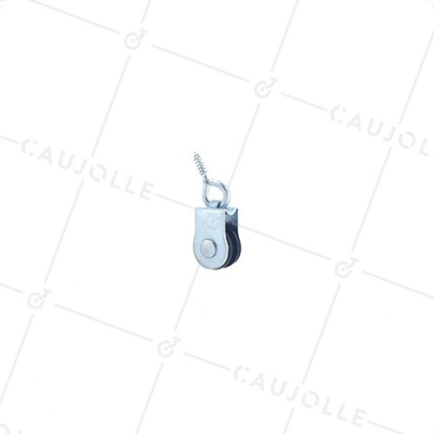 POULIE À PITON SIMPLE DIAMÈTRE 20 MM CHARGE 10 KG POUR CABLE DE 4 MM • Caujolle