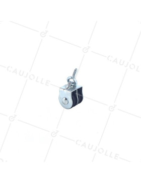 POULIE À PITON DOUBLE GALET DIAMÈTRE 20 MM CHARGE 10 KG POUR CABLE DE 4 MM • Caujolle