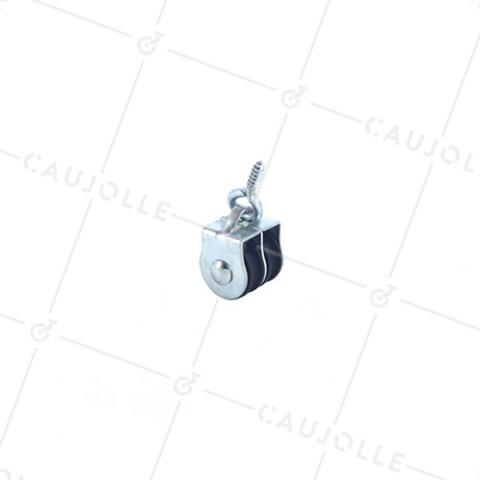 POULIE À PITON DOUBLE GALET DIAMÈTRE 20 MM CHARGE 10 KG POUR CABLE DE 4 MM • Caujolle