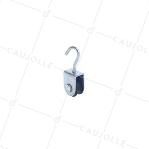 POULIE À CROCHET DIAMÈTRE 20 MM CHARGE 12 KG POUR CABLE DE 6 MM • Caujolle