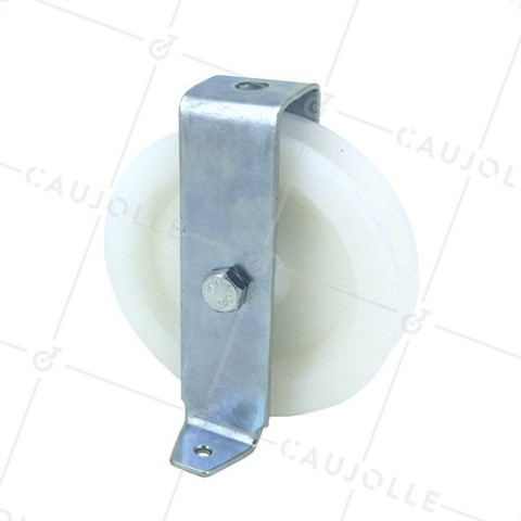 POULIE À PATTES DIAMÈTRE 100 MM CHARGE 100 KG POUR CABLE DE 9 MM • Caujolle
