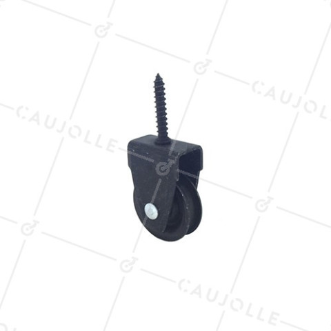 POULIE NOIRE À TIRE-FOND ACIER DIAMÈTRE 40 MM CHARGE 60 KG POUR CABLE DE 8 MM • Caujolle