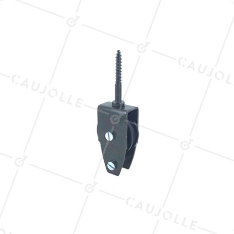 BLACK LAG SCREW PULLEY WITH BRACE 40 MM DIAMETER • Caujolle