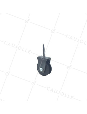 POULIE NOIRE À TIRE-FOND DIAMÈTRE 30 MM CHARGE 25 KG POUR CABLE DE 6 MM • Caujolle