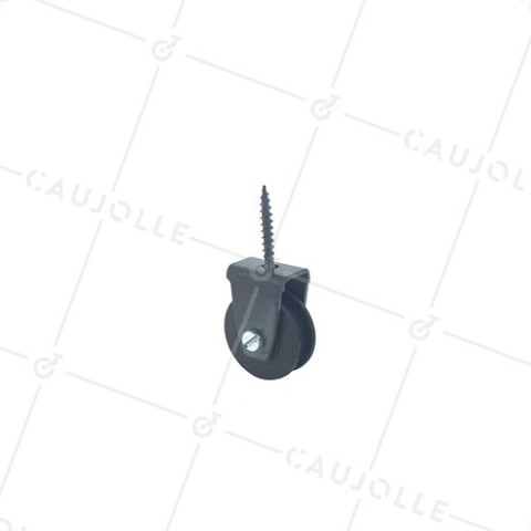 POULIE NOIRE À TIRE-FOND DIAMÈTRE 30 MM CHARGE 25 KG POUR CABLE DE 6 MM • Caujolle
