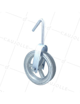 Poulie de puits Diamètre 160 mm pour corde de 25 mm Charge 50 kg • Caujolle
