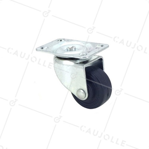 ROULETTE D'AMEUBLEMENT CAOUTCHOUC DIAMÈTRE 30 MM CHARGE 15 KG - S12C30 • Caujolle