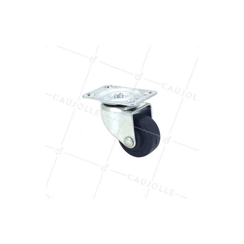 Furniture castor wheel with swivel plate 30 mm diameter 1