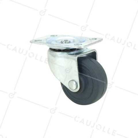 ROULETTE PIVOTANTE EN CAOUTCHOUC DIAMÈTRE 35 MM CHARGE 20 KG - S12C35 • Caujolle