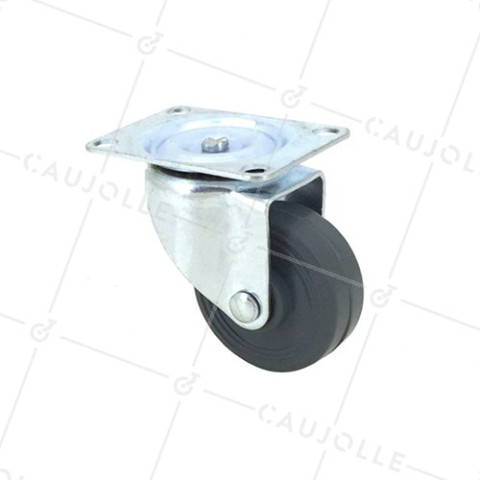RUBBER FURNITURE CASTOR 42 MM DIAMETER 20 KG MAX LOAD - S12C42 • Caujolle