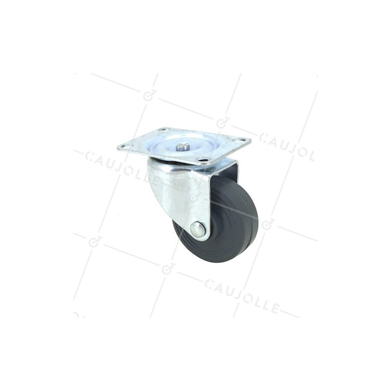 Furniture castor wheel with swivel plate 42 mm diameter 1