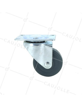 ROULETTE D'AMEUBLEMENT CAOUTCHOUC DIAMÈTRE 42 MM CHARGE 20 KG - S12C42