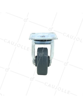 ROULETTE D'AMEUBLEMENT CAOUTCHOUC DIAMÈTRE 42 MM CHARGE 20 KG - S12C42