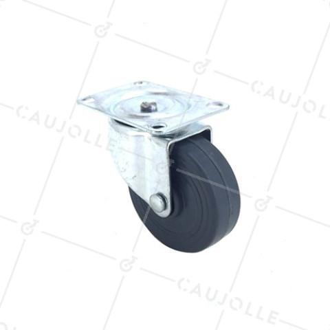 RUBBER FURNITURE CASTOR 50 MM DIAMETER 30 KG MAX LOAD - S12C50 • Caujolle