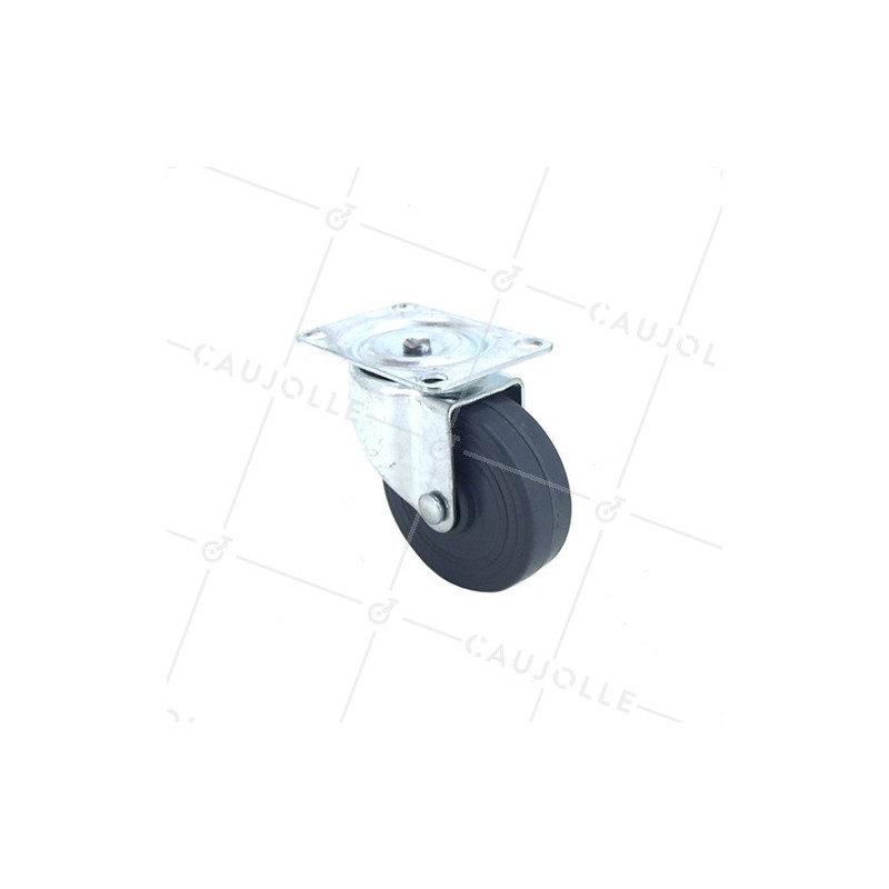 ROULETTE D'AMEUBLEMENT CAOUTCHOUC DIAMÈTRE 50 MM CHARGE 30 KG - S12C50