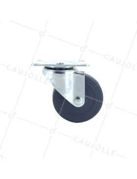 ROULETTE D'AMEUBLEMENT CAOUTCHOUC DIAMÈTRE 50 MM CHARGE 30 KG - S12C50