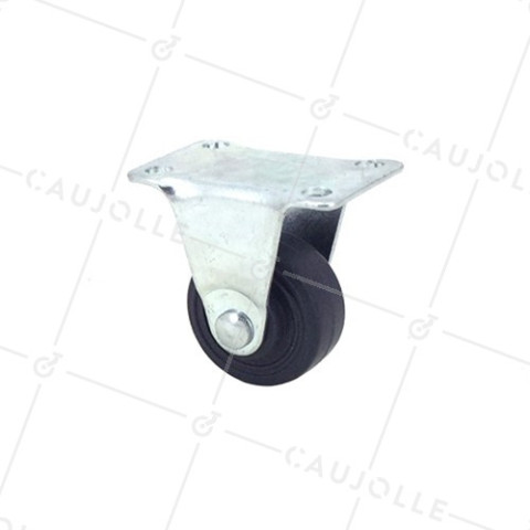 ROULETTE EN CAOUTCHOUC FIXE DIAMÈTRE 30 MM CHARGE 15 KG • Caujolle