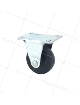 FIXED RUBBER CASTOR 35 MM DIAMETER 15 KG MAX LOAD - S18C35 • Caujolle