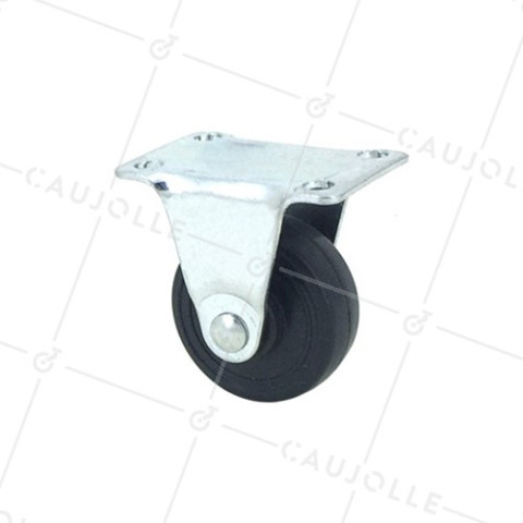ROULETTE EN CAOUTCHOUC FIXE DIAMÈTRE 35 MM CHARGE 15 KG - S18C35 • Caujolle