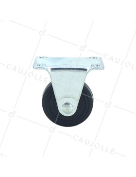 ROULETTE EN CAOUTCHOUC FIXE DIAMÈTRE 35 MM CHARGE 15 KG - S18C35