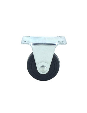 ROULETTE EN CAOUTCHOUC FIXE DIAMÈTRE 35 MM CHARGE 15 KG - S18C35