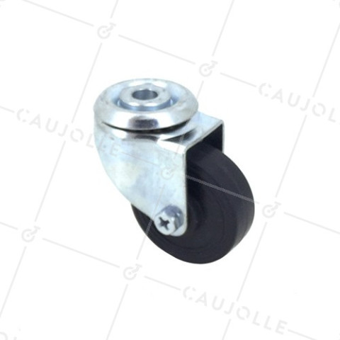 ROULETTE D'AMEUBLEMENT EN CAOUTCHOUC DIAMETRE 42 MM CHARGE 30 KG A FIXATION DE 8 MM - S20C42 • Caujolle