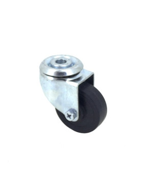 ROULETTE D'AMEUBLEMENT EN CAOUTCHOUC DIAMETRE 42 MM CHARGE 30 KG A FIXATION DE 8 MM - S20C42