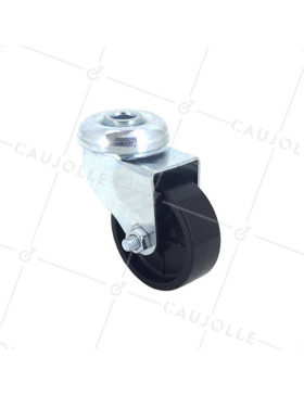 SWIVEL FURNITURE CASTOR WITH CENTRE EYE 50 MM DIAMETER 40 KG MAX LOAD - S21PP 50 • Caujolle