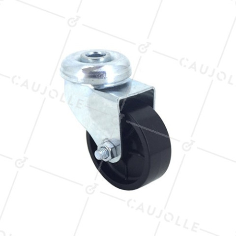 SWIVEL FURNITURE CASTOR WITH CENTRE EYE 50 MM DIAMETER 40 KG MAX LOAD - S21PP 50 • Caujolle