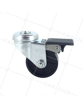 Furniture castor wheel with eye swivel with brake 50 mm diameter 2