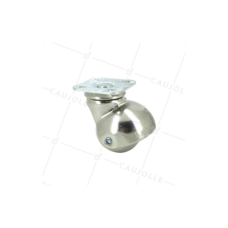 Spherical castor wheel for carpet with swivel plate 40 mm diameter 1