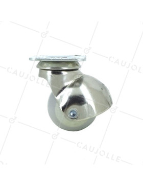 Spherical castor wheel for carpet with swivel plate 40 mm diameter 2