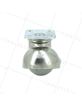 Spherical castor wheel for carpet with swivel plate 40 mm diameter 3