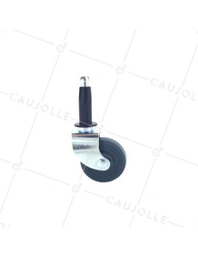 ROULETTE D’AMEUBLEMENT CAOUTCHOUC À TIGE DIAMÈTRE 30 MM CHARGE 15 KG A TIGE A CLIPSER DE 10 MM - S40C30
