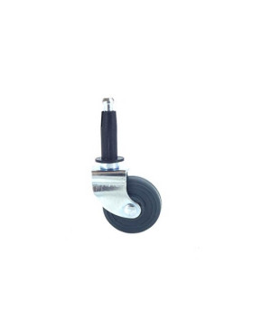 ROULETTE D’AMEUBLEMENT CAOUTCHOUC À TIGE DIAMÈTRE 30 MM CHARGE 15 KG A TIGE A CLIPSER DE 10 MM - S40C30