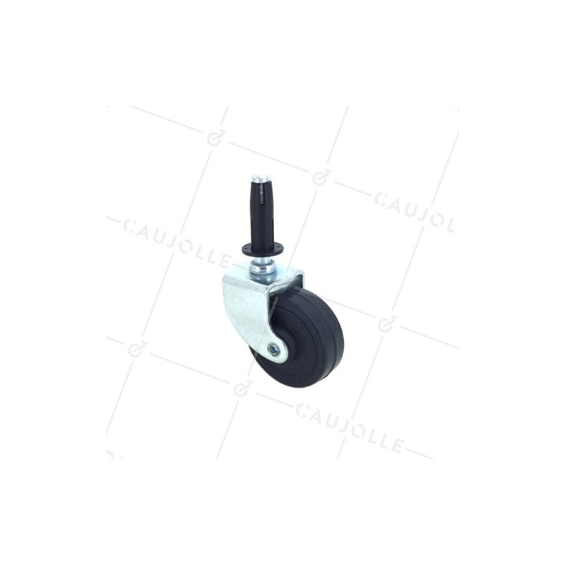Furniture swivel castor wheel with smooth spindle 42 mm diameter 1