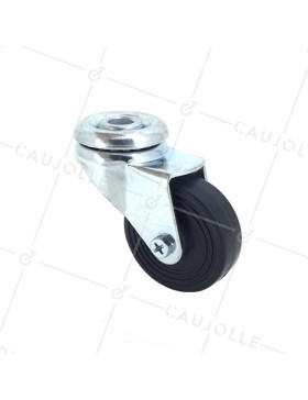 RUBBER FURNITURE CASTOR 50 MM DIAMETER 35 KG MAX LOAD 10 MM FIXING - S22C50  • Caujolle