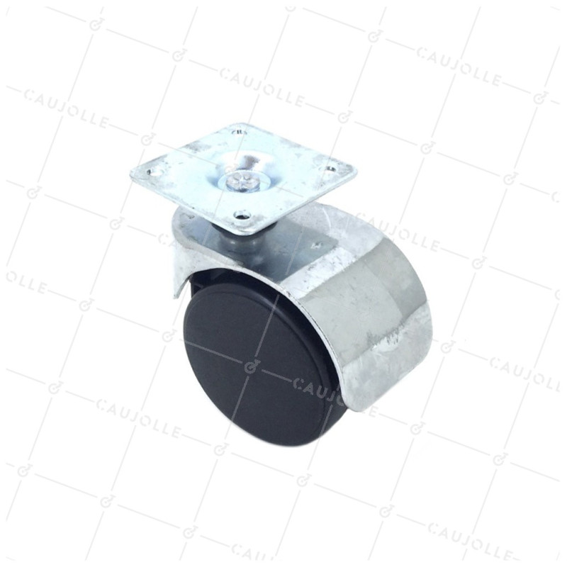 ROULETTE DE CHAISE EN METAL ZAMAK A PLATINE DIAMÈTRE 50 MM CHARGE 60 KG-  S49Z 50P