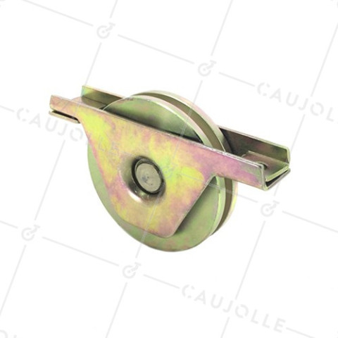 ROUE DE PORTAIL À ENCASTRER À GORGE CARRÉE DIAMÈTRE 100 MM POUR RAIL DE 8 MM CHARGE 370 KG - MTSPE GC100 • Caujolle