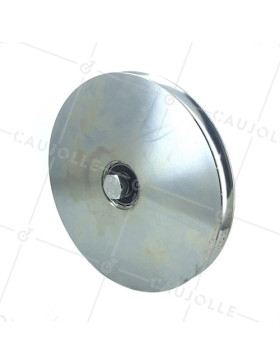 ROUE DE PORTAIL COULISSANT À GORGE RONDE ÉTROITE DIAMÈTRE 200 MM POUR RAIL ROND DE 16 MM CHARGE 600 KG AXE 14 MM - GAGR200 • Caujolle